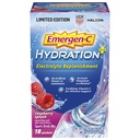 Emergen-C Hydration+ Sports Drink Mix with Vitamin C (18 Count, Raspberry Flavor), Electrolyte Replenishment, 0.33 Ounce Packets σκόνης