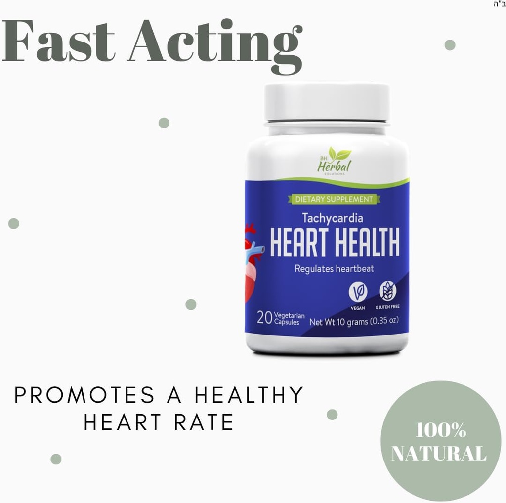 Tachycardia Heart Health - Fast Acting - Promotes a Healthy Heart Rate and Overall Cardiac Function - 100% Natural Herbal Supplement