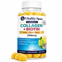 Κολαγόνο Gummies με Biotin (2500mcg), Βιταμίνη C, E, Ψευδάργυρος για τα μαλλιά, δέρμα και νύχια, χαμηλή ζάχαρη, άρωμα λεμόνι, 60 Gummies, Made in USA
