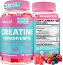 Creatine για τις γυναίκες, Creatine Monohydrate Gummies - Δεν Bloating - Createine Pre και Post Workout Chewables συμπλήρωμα με Taurine & B6 - για την ανάκτηση, δύναμη, ενέργεια & μποτάκια, απόδοση, 60 Counts