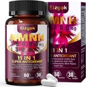 11-σε-1 NMNH (Διυδρονικοτιναμίδιο Μονονουκλεοτίδιο), 600mg ανά υπηρεσία, NAD+ συμπλήρωμα με ρεσβερατρόλη, CoQ10 για την υποστήριξη NAD+ Επίπεδα, NMNH συμπλήρωμα για την καταπολέμηση της γήρανσης, 60 κόμης, 30 ημέρα προσφοράς-119