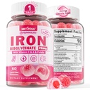 Iron Gummies for Women & Men - Διγλυκινικός σίδηρος με φολικό βιταμίνης C B12 Ψευδάργυρος για ενήλικες, μασώμενος ευγενής σίδηρος για έλλειψη σιδήρου, ενίσχυση ενέργειας, μη-συντηρητικός & μετά τη γεύση, χωρίς ζάχαρη 1 συσκευασία