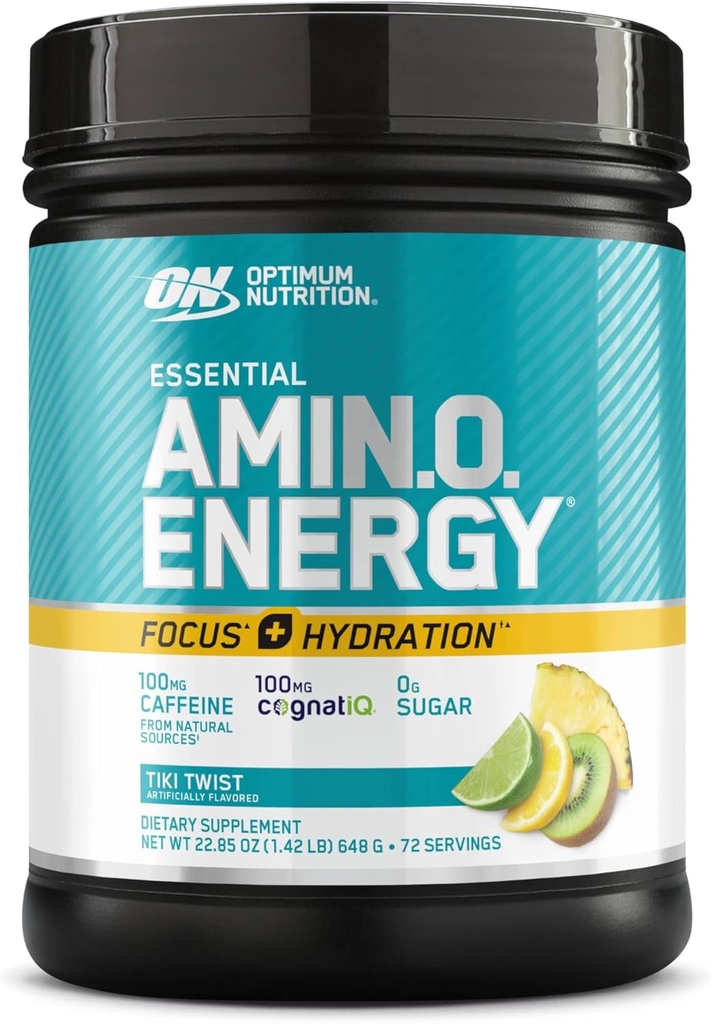 Βέλτιστη διατροφή Απαραίτητη Amino Ενέργεια Focus + Ενυδάτωση, Tiki Twist, 72 εξυπηρετήσεις