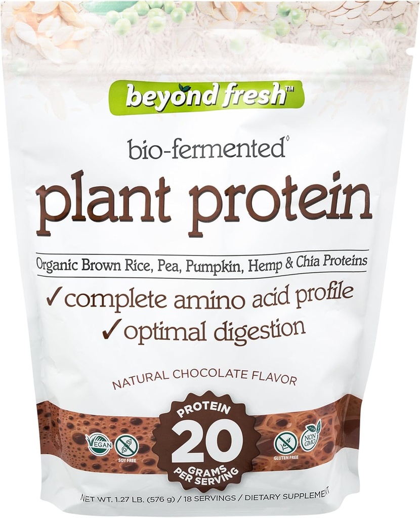 Beyond Fresh Plant Protein – Chocolate, Complete Aminoacid Profile, Optimal Digestion, 20grams of Protein, 18 Servings