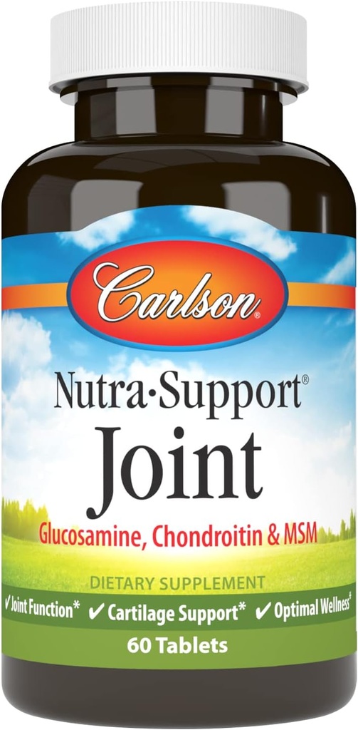 Carlson - Nutra-Support Joint, Glucosamine Chondroitin & MSM, Κοινή λειτουργία, Cartilage Support & Optimal Wellness, 60 δισκία