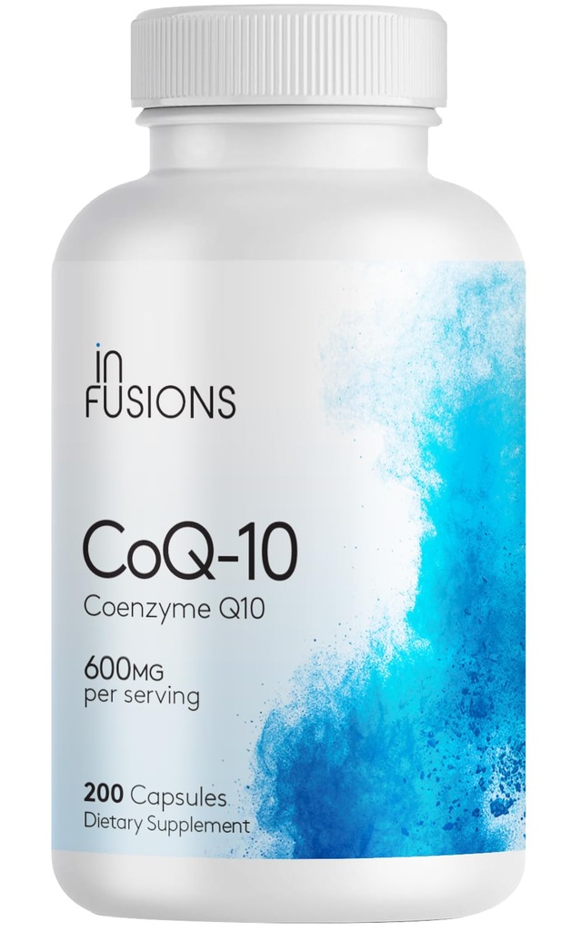 Έγχυση Μέγιστη Περιεκτικότητα Αμιγής CoQ10 600mg 200 Κάψουλες Υψηλή Απορρόφηση Χωρίς Γλουτένη Μη ΓΤΟ