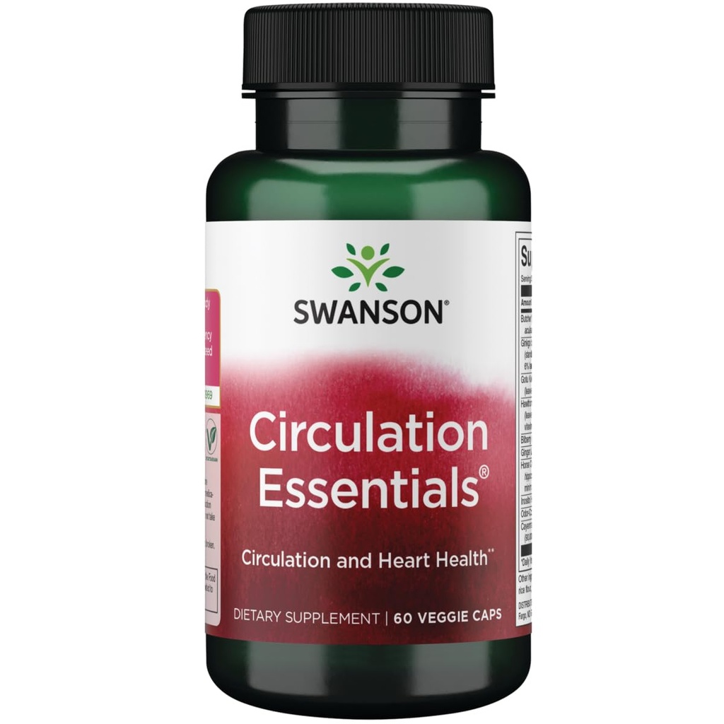 Swanson Circulation Essentials 60 Veg Capsules