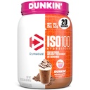 Dymatize x Dunkin' Mocha Latte ISO100 Whey Protein Powder, 95mg Caffeine, 25g πρωτεΐνης, 5.5g BCAAs, 120 Cal., Χωρίς γλουτένη, 1g λίπος, 1g ζάχαρη, 3g υδατάνθρακες (20 σερβίτσια)