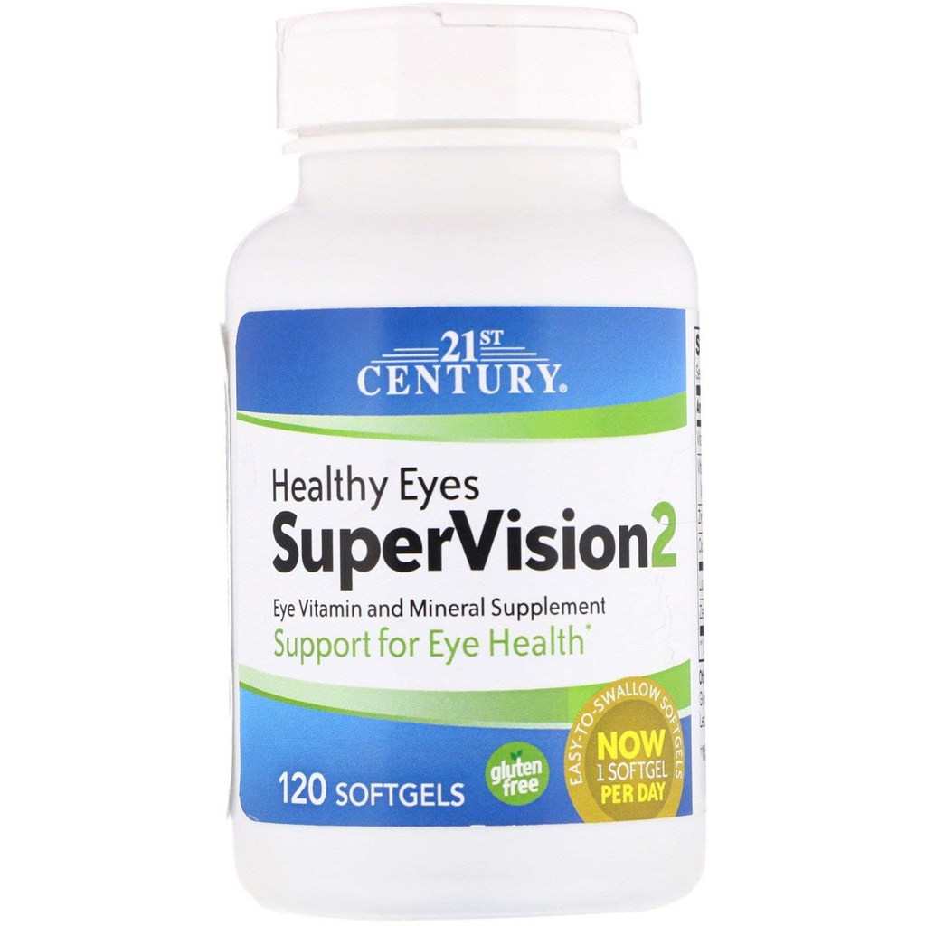 21ος αιώνας υγιή μάτια SuperVision2 Softgels, 120 κόμης (πακέτο του 2)