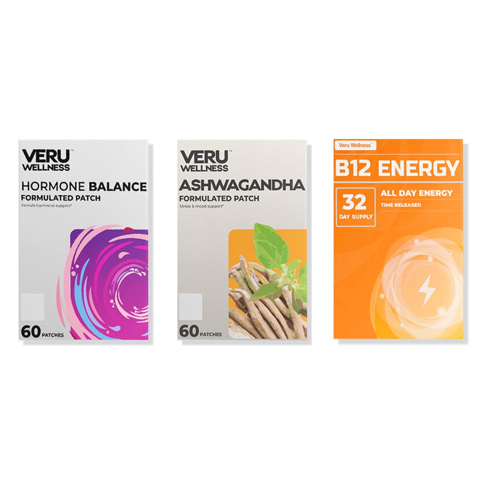 Veru Wellness Hormonal Balance Patch for Women Compete Bundle - Myo-Inositol & D-Chiro, Ashwagandha, B12 Energy - PMS Relief, Mensural Support, Mood Stress and Energy (2 Μήνας)