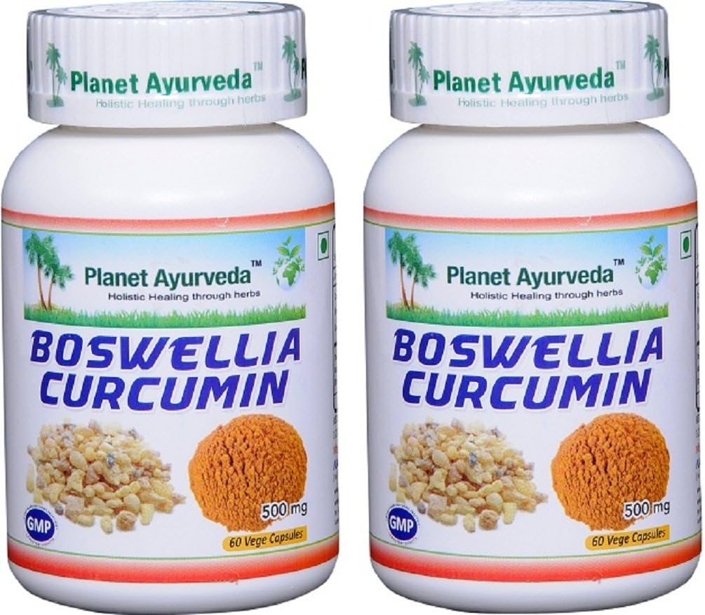 Planet Ayurveda Boswellia Κουρκουμίνη, κάψουλες 500mg Veg - 2 φιάλες