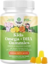 Omega DHA Gummies for Kids - Λιπαρά Οξέα Ωμέγα 3 6 9 με Βιταμίνη C για τον εγκέφαλο, την ανοσία & το όραμα - Διατροφικό DHA για τα παιδιά για το υγιές νευρικό σύστημα & υποστήριξη εστίασης - Fish Free & Vegan - 180 μάσημα
