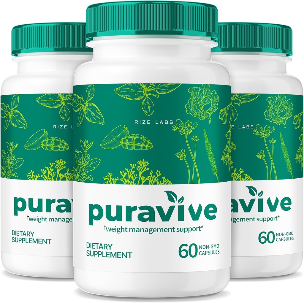 rize labs (Συσκευασία 3 Puravive WeightLoss Κάψουλες, Exotic Rice Capsule Reviews, Weight Support BAT Levels, Detox & Cleanse, All-Natural Easy to Swallow Formula (180 Κάψουλες)