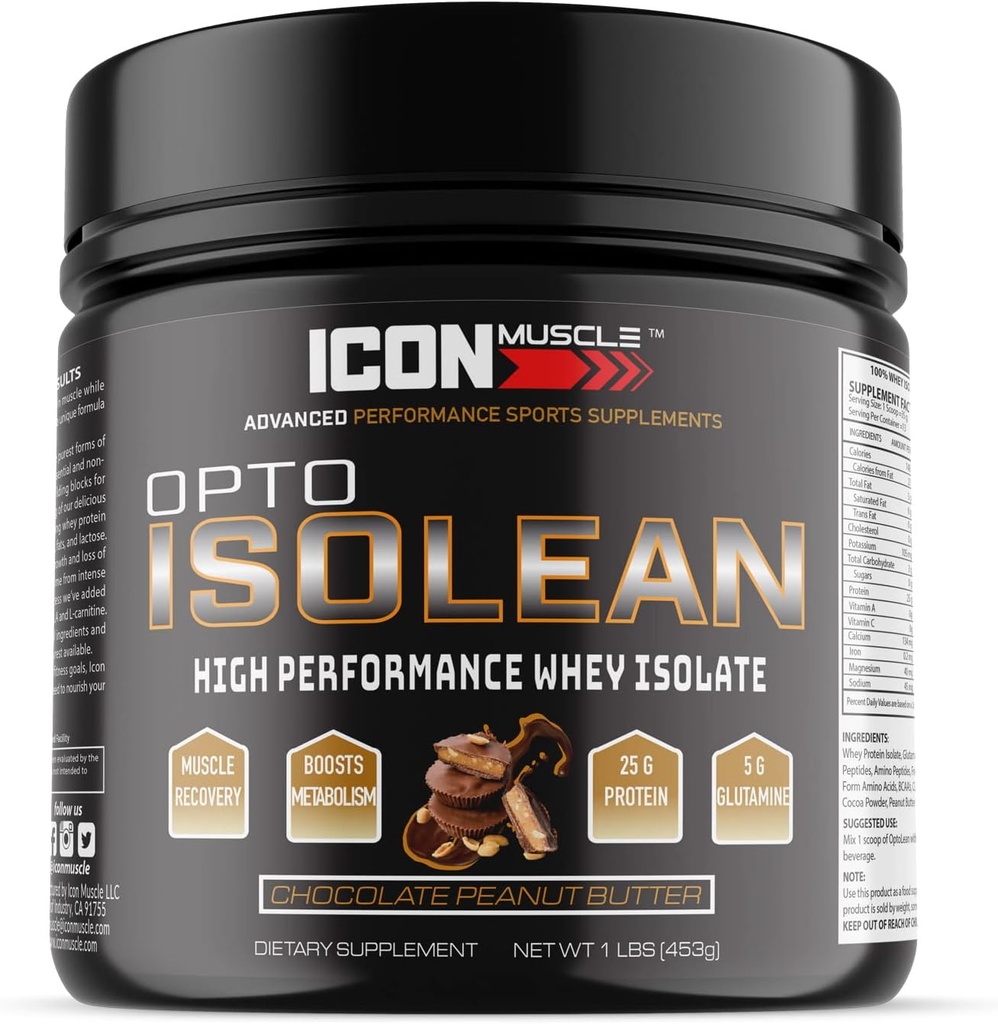Isolean Whey Protein Isolate Powder, Βανίλια, Σοκολάτα, Φράουλα, Cookies & Κρέμα, Αλάτι Caramel, Σοκολάτα Μέντα, Σοκολάτα Φυστικοβούτυρο, 1 λίρα (Σοκολικό Φυστικοβούτυρο)