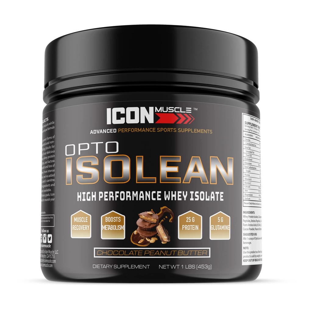 Isolean Whey Protein Isolate Powder, Βανίλια, Σοκολάτα, Φράουλα, Cookies & Κρέμα, Αλάτι Caramel, Σοκολάτα Μέντα, Σοκολάτα Φυστικοβούτυρο, 1 λίρα (Σοκολικό Φυστικοβούτυρο)