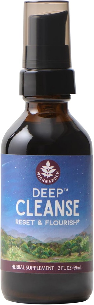 WishGarden Herbs Deep Cleanse - Φυτικό συμπλήρωμα καθαρισμού βοτάνων με οργανικό γάλα Γαϊδουράγκαθο & Burdock Root Προάγει τον καθαρισμό οργάνων, υποστηρίζει το συκώτι, το νεφρό, Λέμφα & Κυτταρική υγεία, 2 ουγγιές
