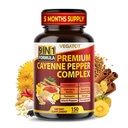 Organic Cayenne Pepper 9IN1 Complex with Cinnamon, Ginger, Turmeric for Συνολική Υγεία, ανοσοποιητικό σύστημα, Digestion Wellness (150 Count (Pack of 1))