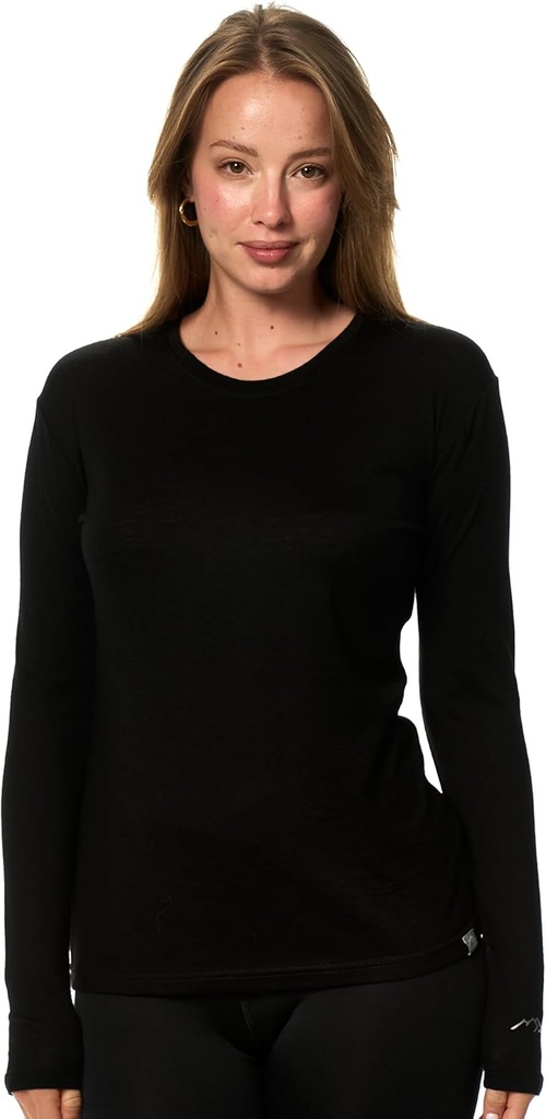Merino Wool Base Layer Γυναίκες - 100% Merino Wool Shirt Γυναίκες Θερμικά Εσώρουχα Μακρυμάνικο T-Shirt για Πεζοπορία
