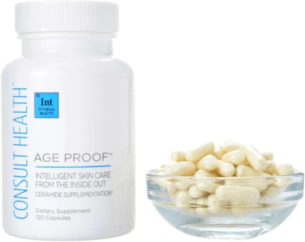 Consult Health Age Proof Ceramide Dietary Supplement Κάψουλες - Υαλουρονικό Οξύ για Ενυδατωμένο και Πλαμμένο Δέρμα - 120 Count (Pack of 1)