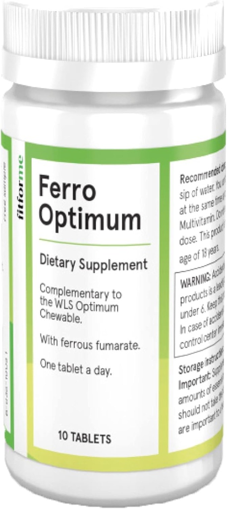 FitForMe Bariatric Multivitamins Iron Supplement After Gastric Sleeve - One a Day Ferro Optimum Tablet - 10 Ημέρες Προσφορά Σιδήρου Σιδήρου (Iron Booster for Optimum Chewable)