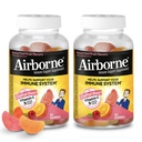 Airborne 750mg Βιταμίνη C Gummies για ενήλικες, Gummies Ανοσοποιητική Υποστήριξη με Ισχυρό Αντιοξειδωτικά VIT C & E, Καφεΐνη Δωρεάν - 2x63ct Μπουκάλι (42 Σερβίρει), Ποικιλόμορφη Γεύση Φρούτων
