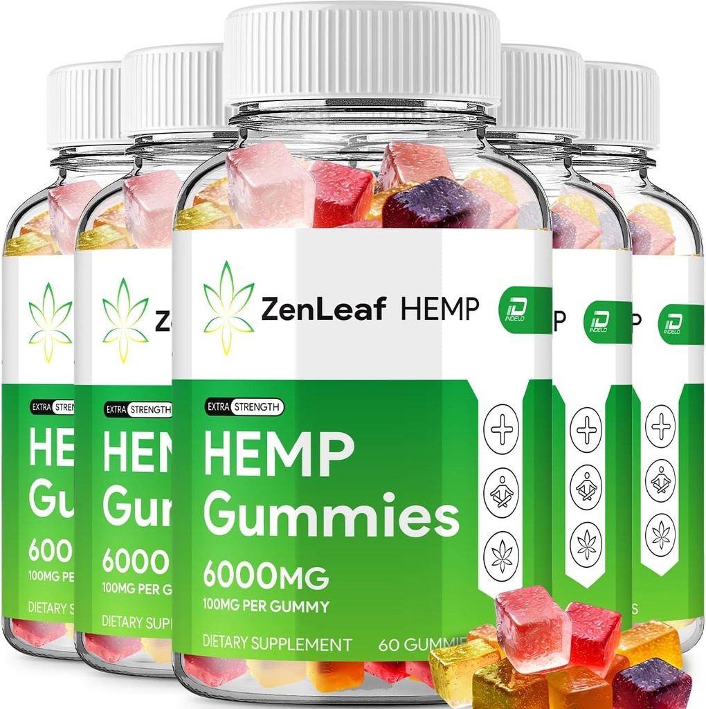 Zen Leaf Hemp Gummies - με το εκχύλισμα σπόρων κάνναβης ZenLeaf Hemp Gummies εμβοές βοτανική συμπλήρωμα, την υγεία και την ευεξία Υποστήριξη, όλα τα φυσικά Zen Leaf Hemp Gummy (5 Pack - 300 Gummies)