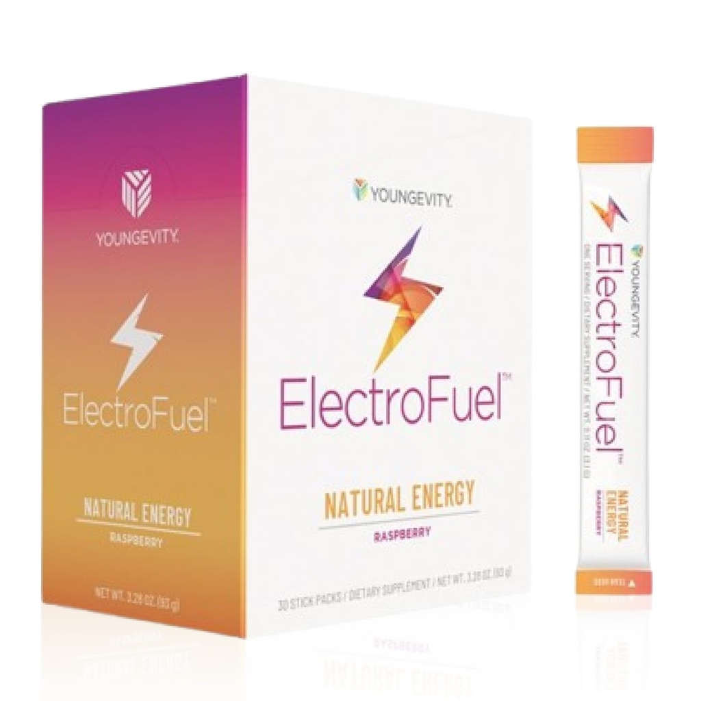 Youngevity Official ElectroFuel Natural Energy Drink Mix - Βατόμουρο Ηλεκτρολύτη σκόνη - Ενέργεια και ενυδάτωση - 30 Sticks