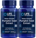 Life Extension Water-Soluble Pumpkin Seed Extract, 60 Vegetarian Capsules (Pack of 2)