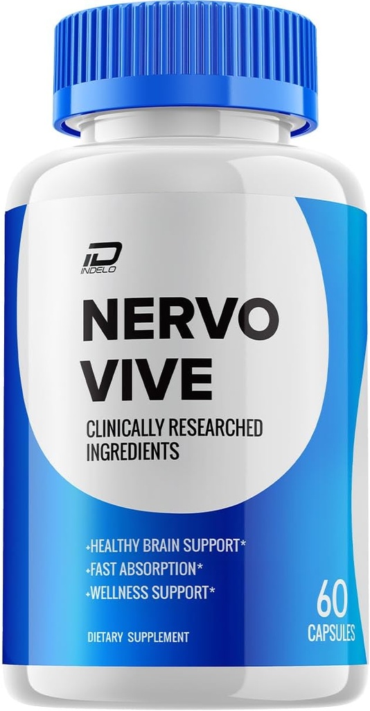 Nervo Vive Brain Supplement Capsules – NervoVive All-Natural Maximum Strength Formula for Enhanced Memory and Focus Pills, Vive Nervo Support and Reviews (1 Συσκευασία – 60 Κάψουλες)