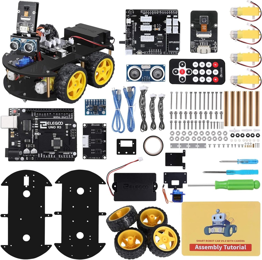 ELEGOO UNO R3 Smart Robot Car Kit V4 για Arduino Ρομποτική για Παιδιά Ηλικίες 8-12 12-16 STEM Κιτ Επιστήμης Κωδικοποίηση Δώρα για 8 9 10 11 12 13 14 15 16 ετών Αγόρια Εφήβων Ψυχρό Μηχανικό Κτίριο Παιχνίδια