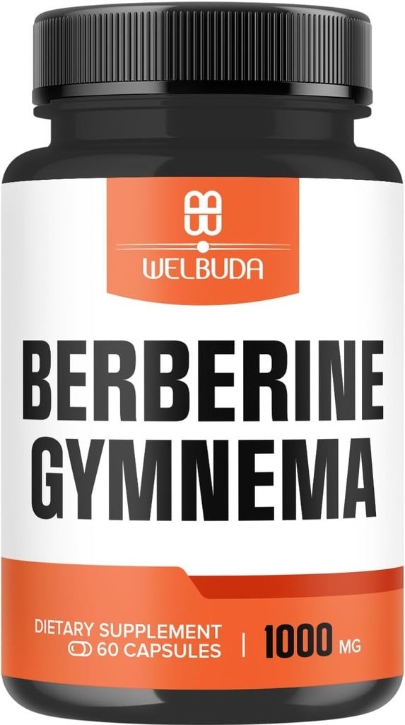 1000mg Berberine Supplement with Organic Gymnema Sylvestre Leaf - 60 Κάψουλες με High Concentred Extract - Υποστήριξη για το ανοσοποιητικό σύστημα, Κυκλοφορική Υγεία & Γαστρεντερική λειτουργία
