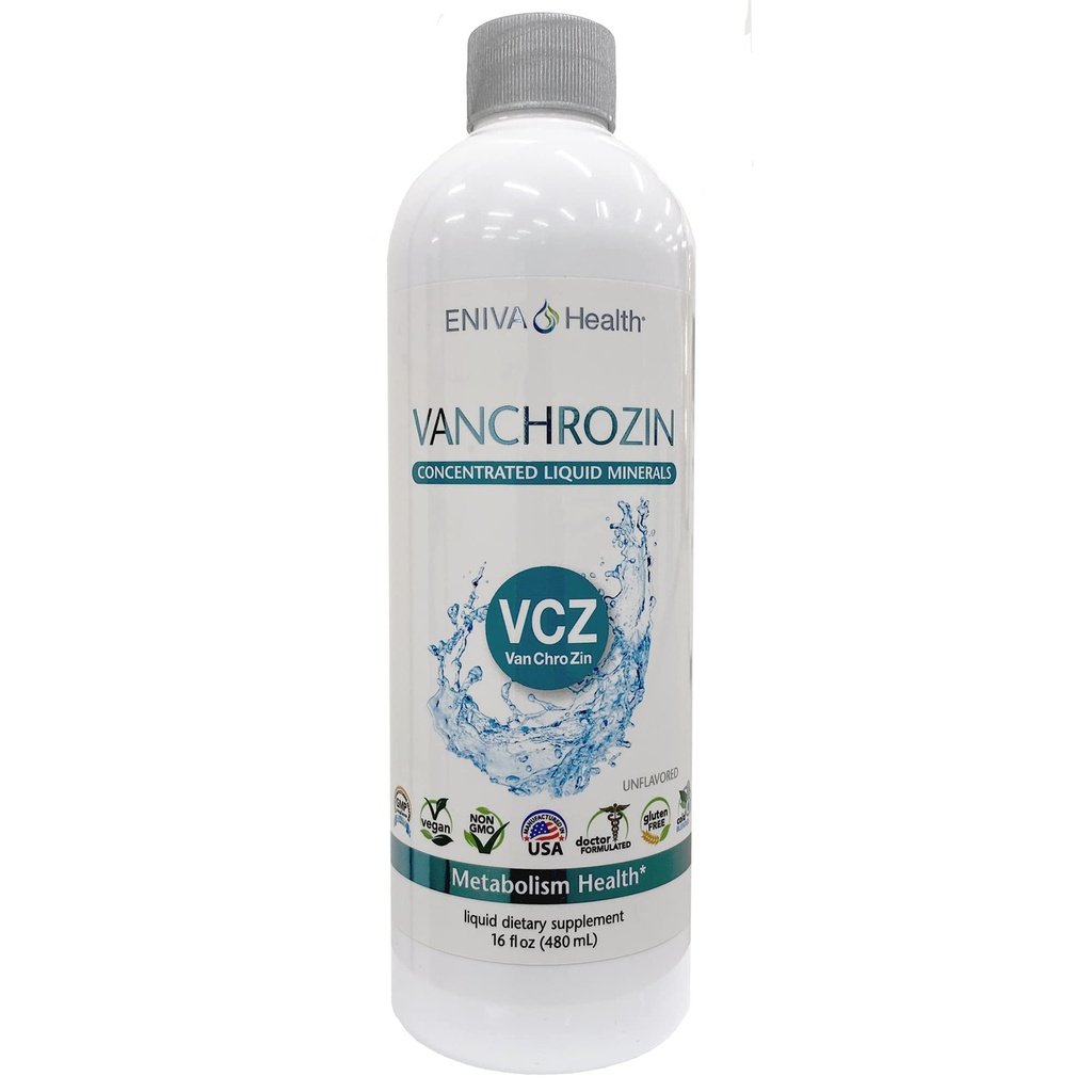 Eniva Health VANCHROZIN Liquid Ionic Minerals Supplement, Vanadium, Chromium & Zinc, Diabetic Friendly, 16 Fl Oz, 96 Υπηρεσίες