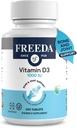 FREEDA Vitamin D3-1000 IU - Pure High Potency Kosher Supplement Tablets - Bone and Muscle Health, Calcium Absorption, Immune Support for Men and Women* - 500 Count