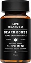 Live Bearded Beard Boost - Γενετικές βιταμίνες ανάπτυξης για τους άνδρες με Biotin, Collagen, Silica, Fo-Ti Root - Ανάπτυξη μαλλιών προσώπου για τους άνδρες, Made in The USA 30-Day Supply