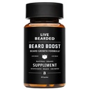 Live Bearded Beard Boost - Γενετικές βιταμίνες ανάπτυξης για τους άνδρες με Biotin, Collagen, Silica, Fo-Ti Root - Ανάπτυξη μαλλιών προσώπου για τους άνδρες, Made in The USA 30-Day Supply