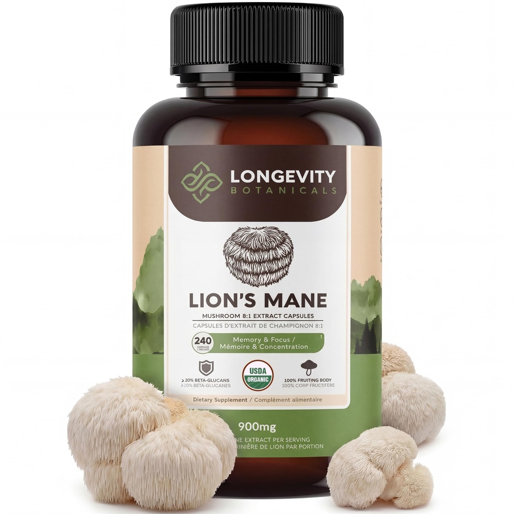 Lion’s Mane Mushroom Extract Κάψουλες (240) 