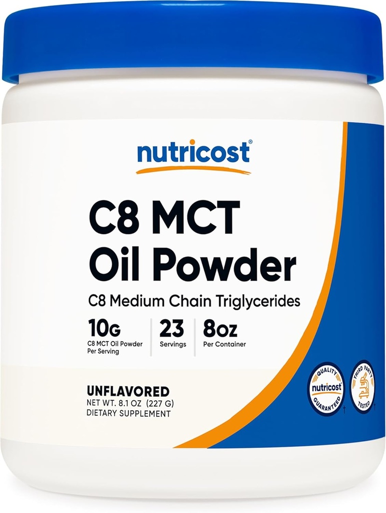 Nutricost C8 MCT Oil Powder 23 Σερβίρει (8oz) - 95% C8 MCT Oil Powder