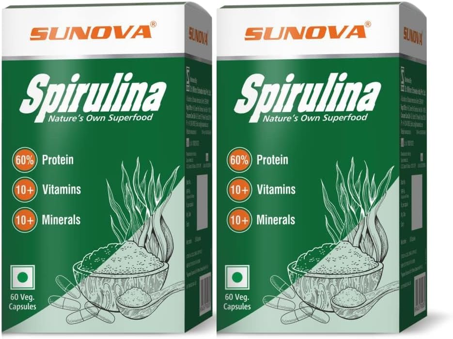 Κάψουλες Spirulina – Superfood και συμπλήρωμα διατροφής της φύσης, Spirulina για πλήρη υποστήριξη σώματος – 60 κάψουλες (πακέτο του 2)