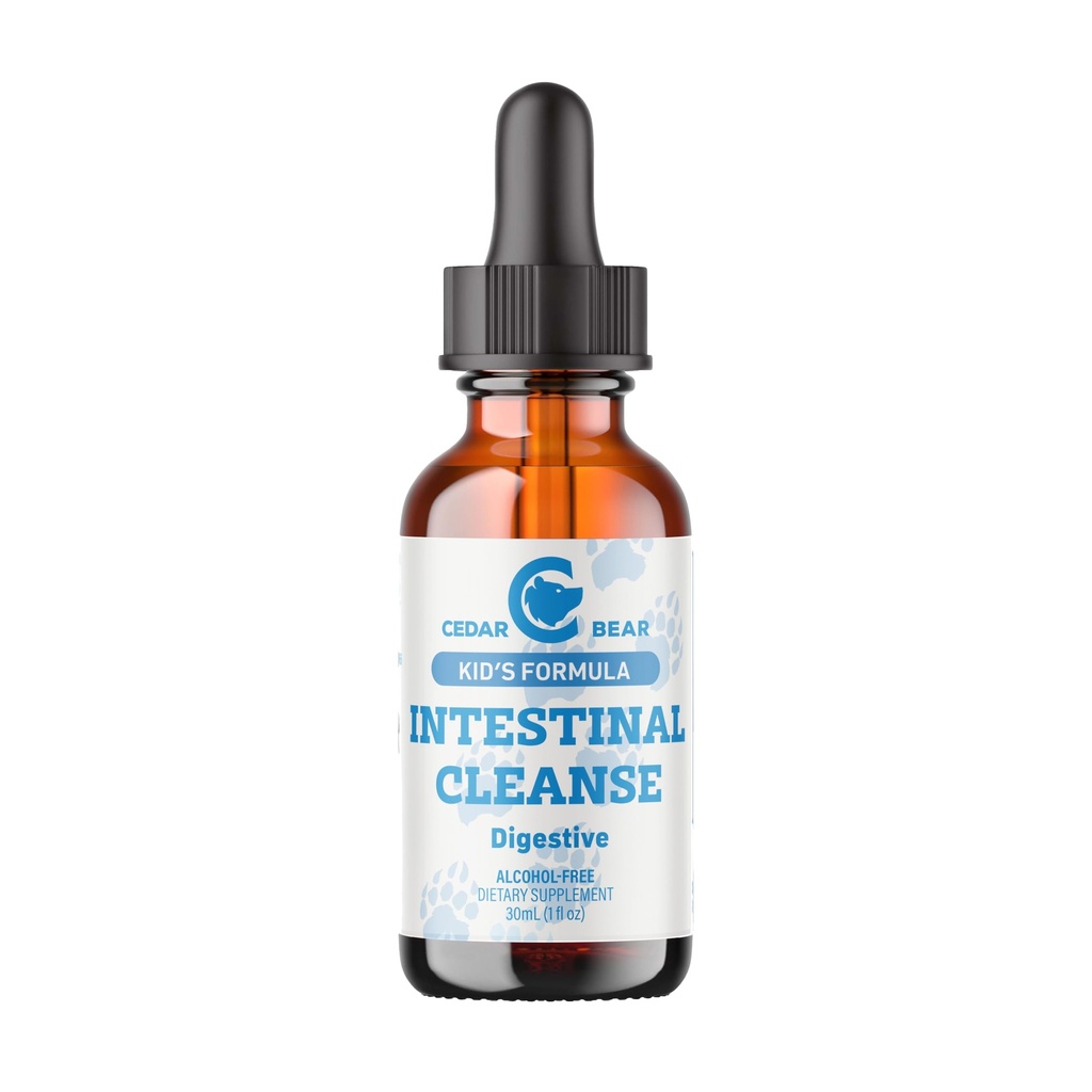 Cedar Bear - Intestinal Cleanse for Kids, Liquid Herbal Supplement for Detox and Digestive Cleanse with Natural Herbs, Χωρίς αλκοόλ Kleanse Drops for Children, 1 fl oz / 30 ml