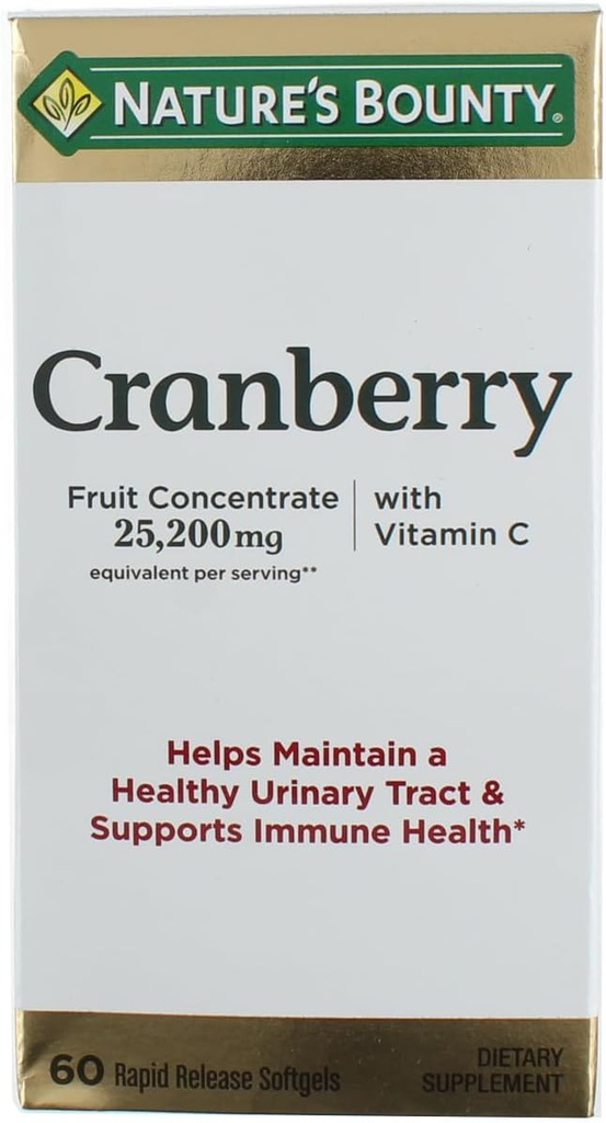 Nature's Bounty Cranberry Dietary Supplement 60 Soft Gels
