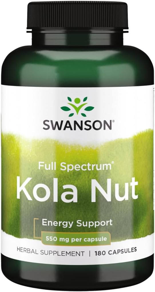 Swanson Full Spectrum Kola Nut Ενεργειακή υποστήριξη φυσικής απόδοσης 550 Milligrams 180 κάψουλες