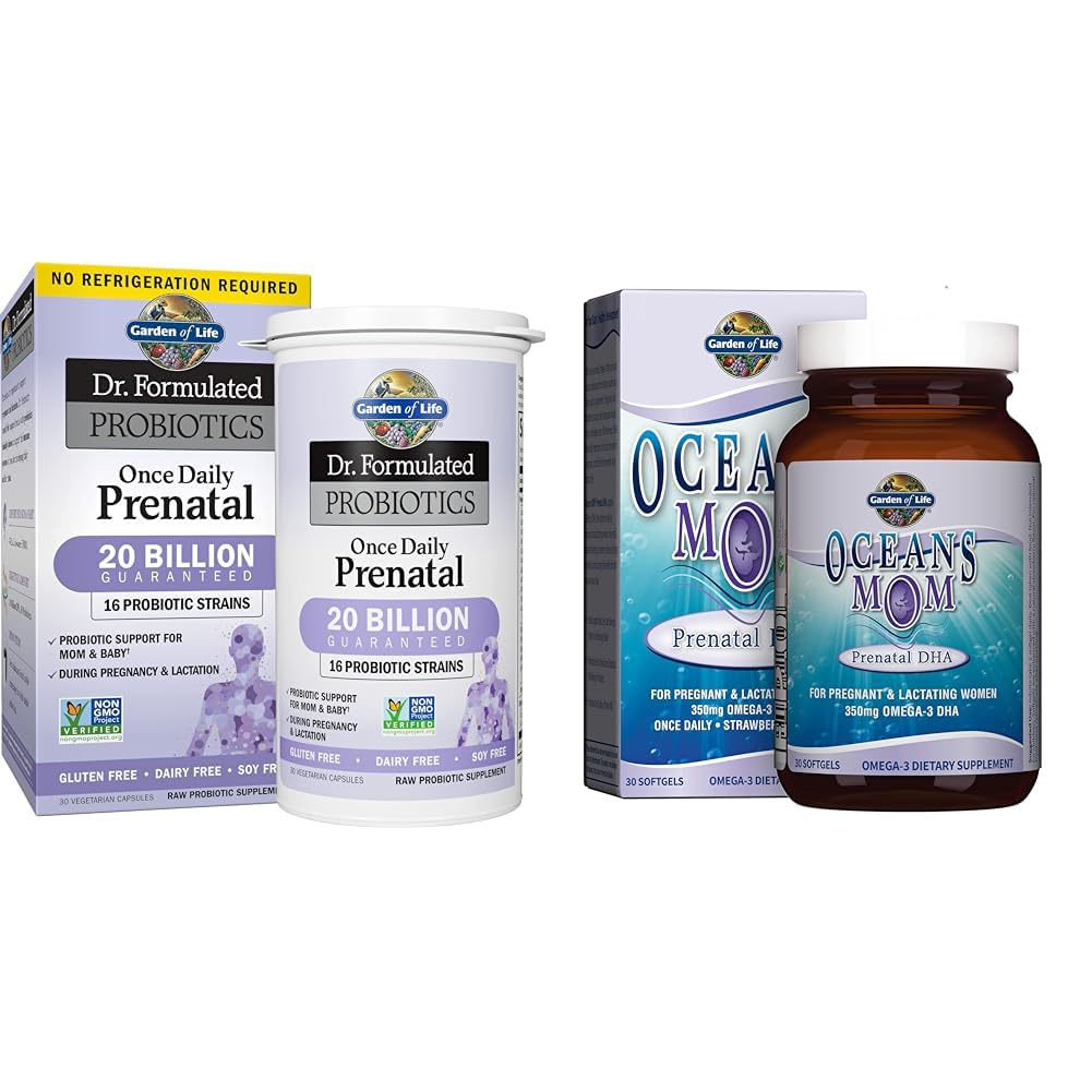 Κήπος της ζωής - Dr. Formulated Probiotics Once Daily Prenatal & Oceans Mom Prenatal Fish Oil DHA, Omega 3 Fish Oil Συμπλήρωμα