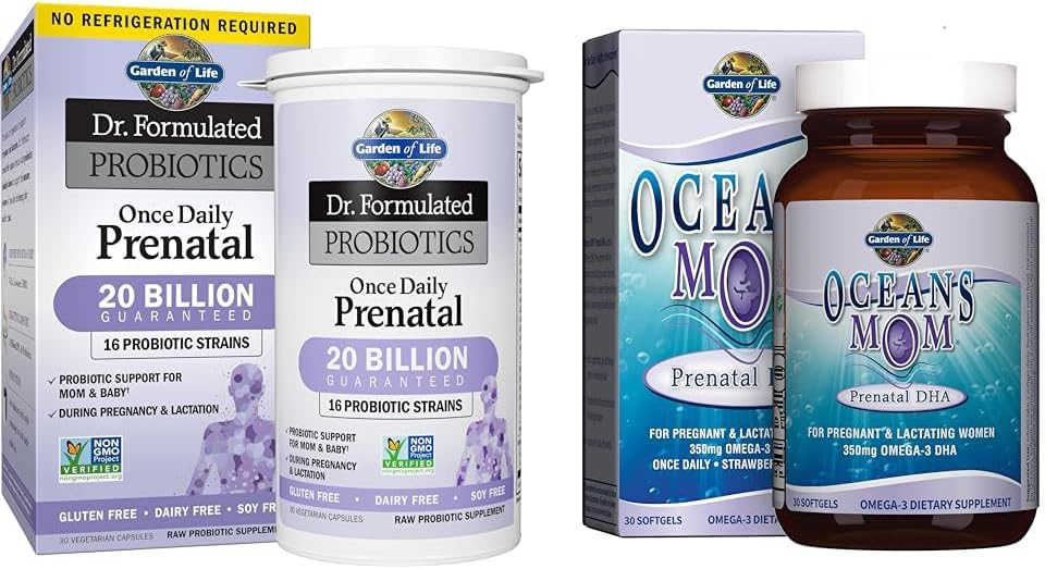 Κήπος της ζωής - Dr. Formulated Probiotics Once Daily Prenatal & Oceans Mom Prenatal Fish Oil DHA, Omega 3 Fish Oil Συμπλήρωμα