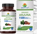 Brieofood Organic Arjuna 1500mg, 45 μερίδες, χορτοφάγοι, χωρίς γλουτένη, 90 χορτοφαγικά δισκία