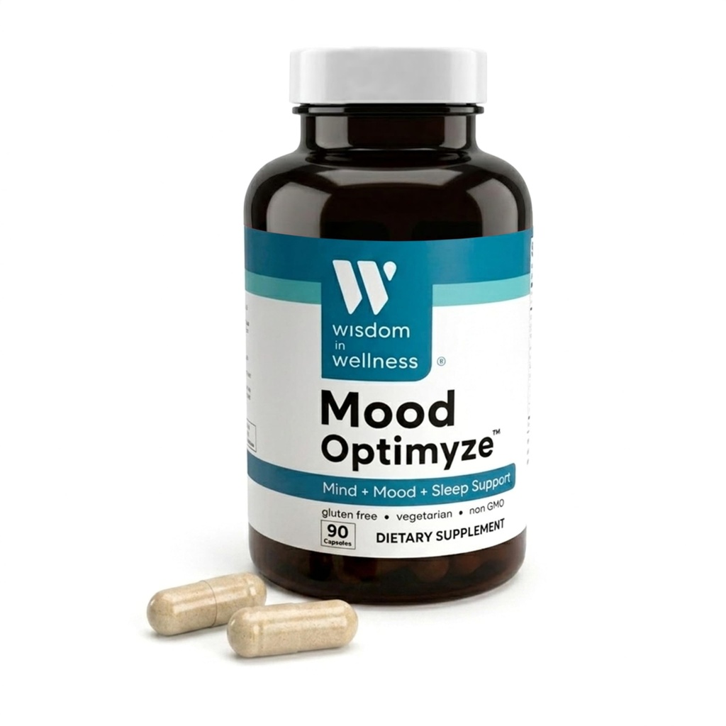 Σοφία Σε Wellness Mood Optimyze - 90 Mood Συμπληρώματα Υποστήριξης Κάψουλες - Συμπλήρωμα Υποστήριξης Καταπραϋντικής - Mind, Sleep & Mood Υποστήριξη Χάπια - Gluten Free & Non GMO Wellness and Relaxation Συμπληρωματικό