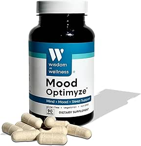 Σοφία Σε Wellness Mood Optimyze - 90 Mood Συμπληρώματα Υποστήριξης Κάψουλες - Συμπλήρωμα Υποστήριξης Καταπραϋντικής - Mind, Sleep & Mood Υποστήριξη Χάπια - Gluten Free & Non GMO Wellness and Relaxation Συμπληρωματικό
