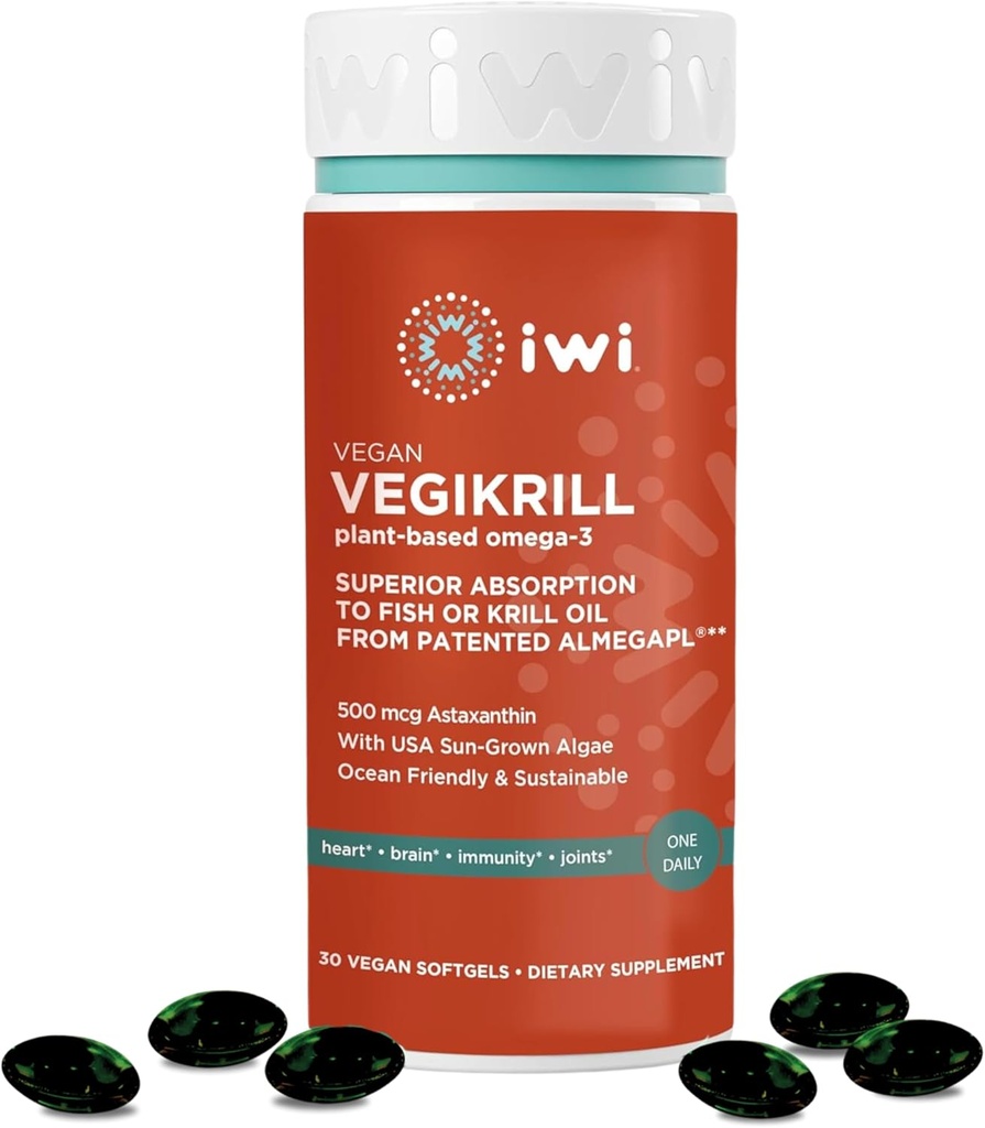 iwi Life Vegikrill Omega-3, 30 Softgels (30 σέρβις), Vegan, Φυτικών Φυτικών Φυτικών Φυτικών Φυτικών Φυτικών Φυτικών Φυτικών Φυτικών Φυτικών Φυτικών Φυτικών Φυτικών Φυτικών Φυτικών Ωμέγα-3 με Ασταξανθίνη, Συμπλήρωμα Διατροφικής Υποστήριξης Ολόκληρων Βοδιών, Κριλ & Ψαρέλαιο Εναλλακτική, Χωρίς Αλιευτική Επίγευση