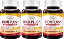 Lovita Iron 18 mg, 6 σε 1 συμπλήρωμα σιδήρου για γυναίκες, με βιταμίνη C, Dong Quai & B12, Vegan Βιταμίνη για την υποστήριξη της παραγωγής ερυθρών αιμοσφαιρίων χωρίς δυσκοιλιότητα, 120 κάψουλες (πακέτο των 3)