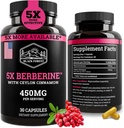 Black Forest 5X Berberine a Dihydroberberine Supplement (Super Berberine Now 5X More Refficient Than Regular Berberine HCL) Καλύτερη Dihydroberberine με Ceylon Cinnamon - Παρόμοια με το berberine Phytosome