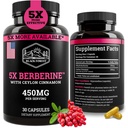Black Forest 5X Berberine a Dihydroberberine Supplement (Super Berberine Now 5X More Refficient Than Regular Berberine HCL) Καλύτερη Dihydroberberine με Ceylon Cinnamon - Παρόμοια με το berberine Phytosome